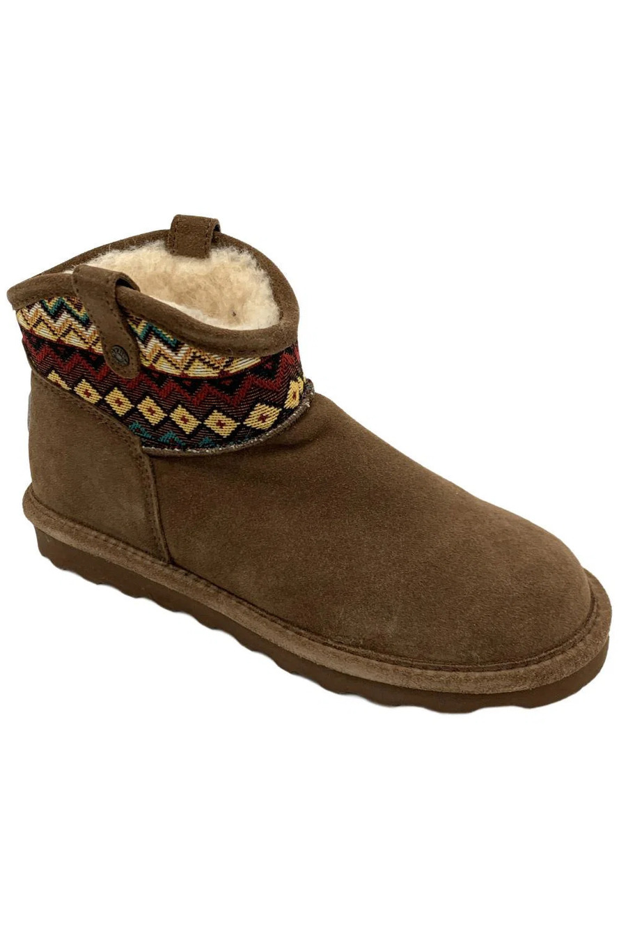 Bearpaw Women's Jillie Suede Ankle Boots Cocoa Aztec - Medium